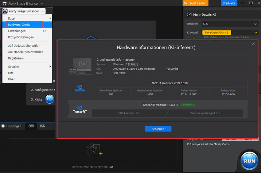 Aiarty Image Enhancer Hardware Check